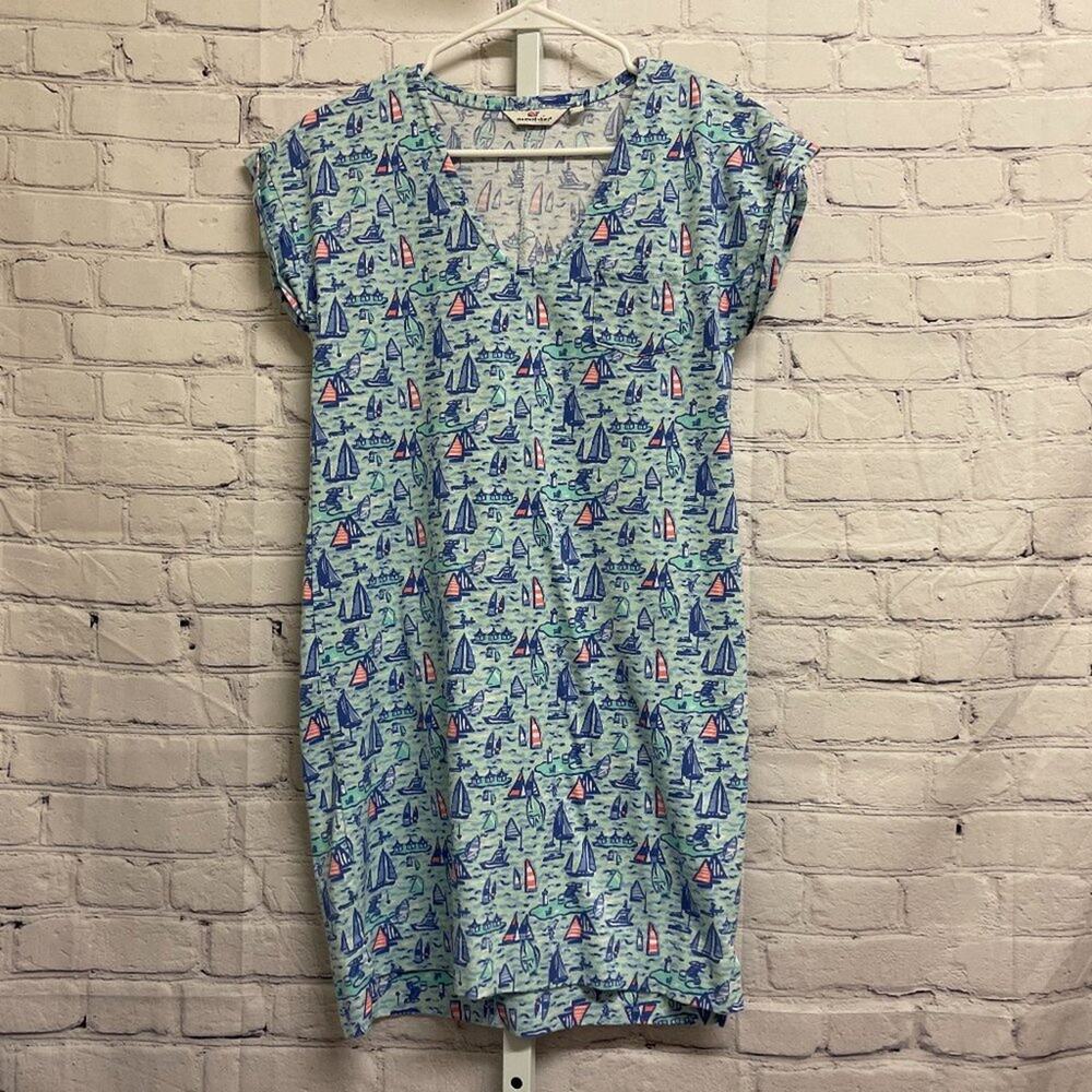 VINEYARD VINES - Sailboat V-neck T-shirt Dress